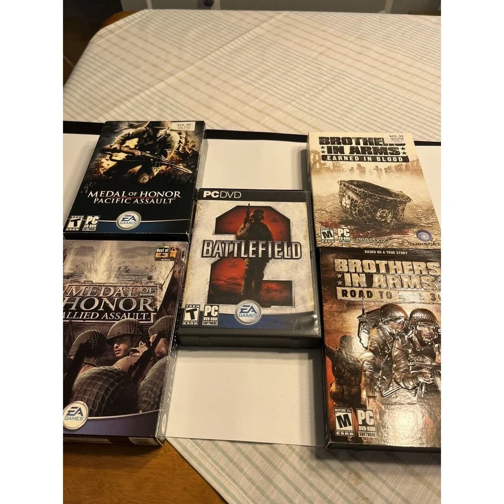Lot of 5 - PC War Games; Battlefield 2, Medal of Honor & Brothers in Arms